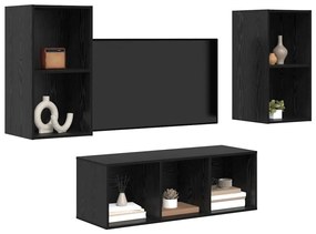 Conjunto de Estantes para TV 3 pcs Carvalho preto