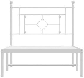 Estrutura de cama com cabeceira 90x200 cm metal branco