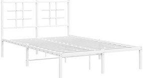 Estrutura de cama com cabeceira 120x190 cm metal branco