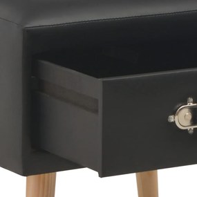 Mesa-de-cabeceira 40x35x40 cm couro artificial preto
