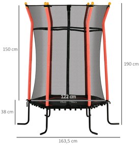 HOMCOM Trampolim para Crianças acima de 3 Anos Cama Elástica Infantil
