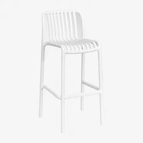 Taburete Alto De Jardim Empilhável Em Polipropileno Wendell Branco Glacial & ↑75 Cm - Sklum