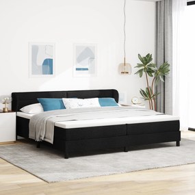 vidaXL Box Spring com Colchão Preto 200x200 cm Tecido