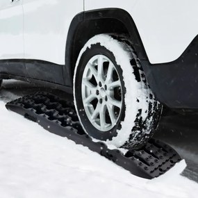 Placas de tração off-road todo o terreno de tração 2 peças para extração e recuperação de veículos de neve Lama 107 x 31 x 7 cm Preto