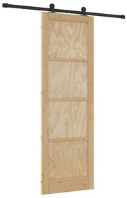 Porta de Correr vidaXL com Conjunto de Ferragens 78x232 cm Madeira Mac