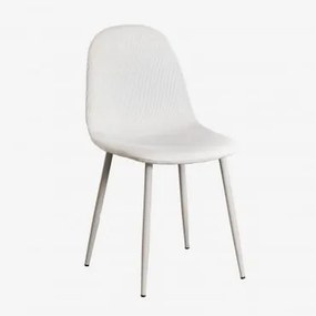 Cadeira De Jantar Glamm Deluxe Toupeira Claro & Bombazina Crema Linho - Sklum