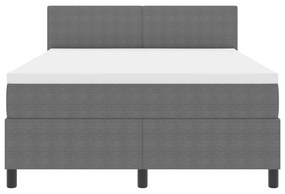 Cama Box Spring com Colchão Cinza 160x200 cm Tecido de Veludo