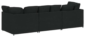 Sofá modular com almofadas tecido preto