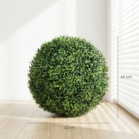 Conjunto de 2 bolas artificiais (VASOS NÃO INCLUIDOS), resistentes aos raios UV, 42 cm, para decoração interior/exterior verdes