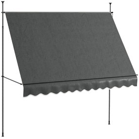 Toldo Manual Retrátil com Manivela 300x120x210-300 cm Toldo para Varan
