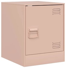 Mesas de cabeceira 2 pcs 34,5x39x44 cm aço rosa