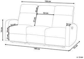 Sofá de 3 lugares manualmente reclinável em veludo cinzento claro VERDAL Beliani