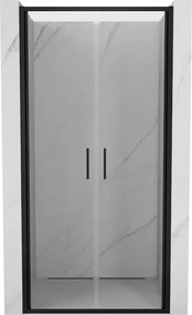 Mexen Exo portas de duche duplas articuladas 70 cm, transparentes, pretas - 814-070-000-70-00