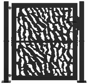 Portão de jardim 105x106 cm projeto de traço de aço preto