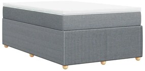 Cama com molas/colchão 120x200 cm tecido cinza-claro