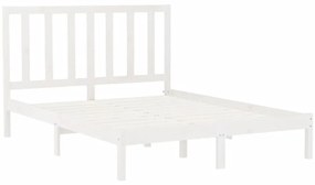 Estrutura de cama 160x200 cm madeira maciça branco
