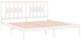 Estrutura de cama 200x200 cm pinho maciço branco