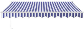 Toldo retrátil automático 3,5x2,5 m azul e branco