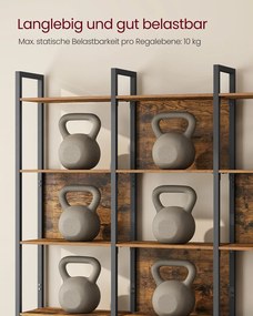 Estante com prateleiras abertas 24 x 128 x 187,1 cm Castanho vintage-preto