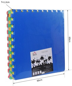HOMCOM Tapete Puzzle com 8 Peças Tapete Protetor de Borracha EVA com Área de Cobertura de 2,88m² para Casa Academia Pilates 60x60x1,2cm Multicor