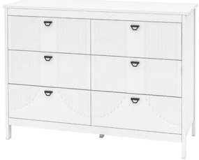 Cômoda com 3 gavetas, armário de armazenamento moderno com porta de vidro nervurada inclinável e gavetas deslizantes, pernas de metal dourado e branco
