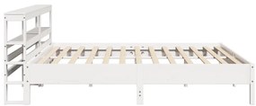 Cama sem colchão 200x200 cm madeira de pinho maciça branco