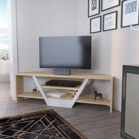 Móvel TV Sares – Branco Carvalho – 120x35x36,8 cm