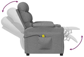 Poltrona de massagens tecido cinzento-claro
