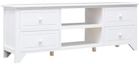 Móvel de TV 108x30x40 cm madeira paulownia maciça branco