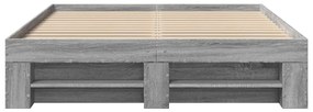 Estrutura cama 120x190 cm derivados de madeira cinzento sonoma