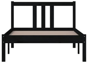 Estrutura de cama 90x200 cm madeira maciça preto