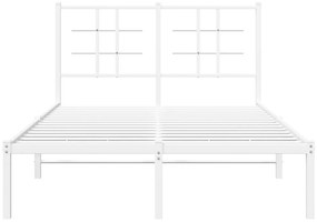 Estrutura de cama com cabeceira 120x200 cm metal branco