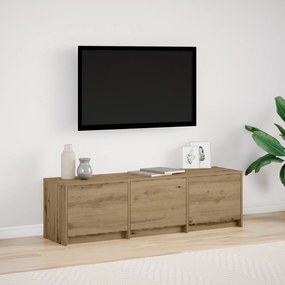 vidaXL Gabinete de TV com LED Carvalho Artesanal 140x34x40 cm Madeira Derivada