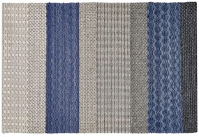 Tapete em lã azul e cinzenta 140 x 200 cm AKKAYA Beliani