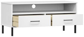 Móvel de TV c/ pernas de metal pinho maciço OSLO branco