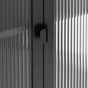 Móvel alto 90x40x180 cm vidro e aço preto