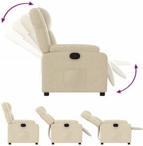 Poltrona reclinável tecido cor creme