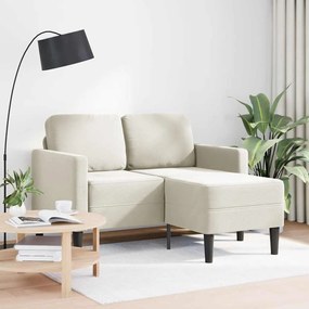 Sofá 2 lugares com Chaise em L 125 cm veludo creme