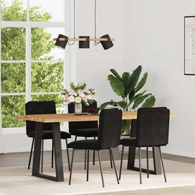 vidaXL Cadeiras de jantar 4 pcs veludo preto