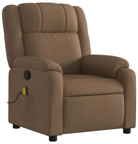 Poltrona de massagens reclinável tecido castanho