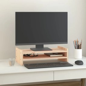 vidaXL Suporte para monitor 50x27x15 cm madeira de pinho maciça