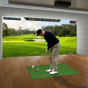 Tapete de relva de golfe sintético 3 em 1, 2 bastões de alinhamento e 6 peças de golfe para uso interno e externo 152 x 92 x 3,2 cm Verde