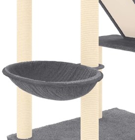 Árvore gatos altura ajustável chão-teto 277-303 cm cinza-escuro