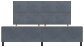 Cama vidaXL Cinza Escuro 200x200 cm Veludo