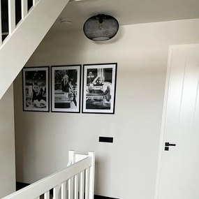 Candeeiro de teto moderno preto 45 cm - Mesh Ball