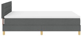 Cama Box com Colchão Cinza Escuro 160x200 cm Tecido