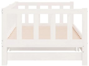 Sofá-cama com gavetão 90x200 cm madeira de pinho maciça branco