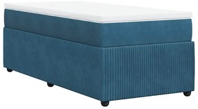 Cama com molas/colchão 80x200 cm veludo azul-escuro
