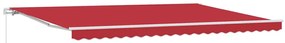 Toldo Retrátil Manual Vermelho 500x300 cm