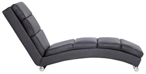 Chaise longue couro artificial cinzento